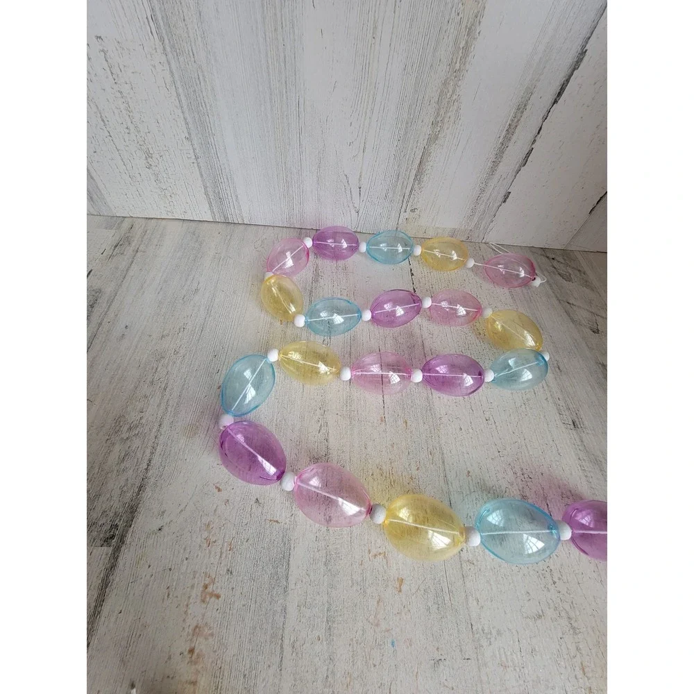 Easter plastic bubble egg garland pastel spring home decor figure